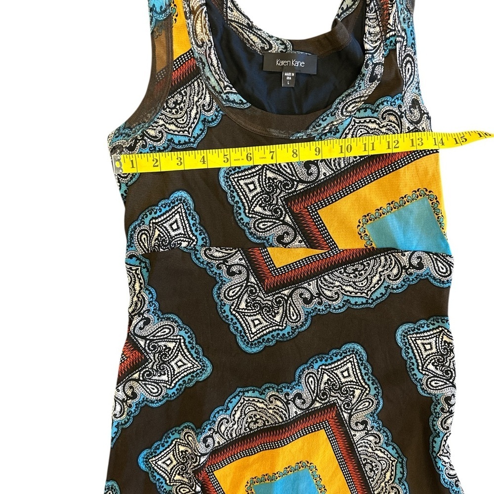 Karen Kane Black and Multicolor Patterned Mini Dress - Picture 4 of 6